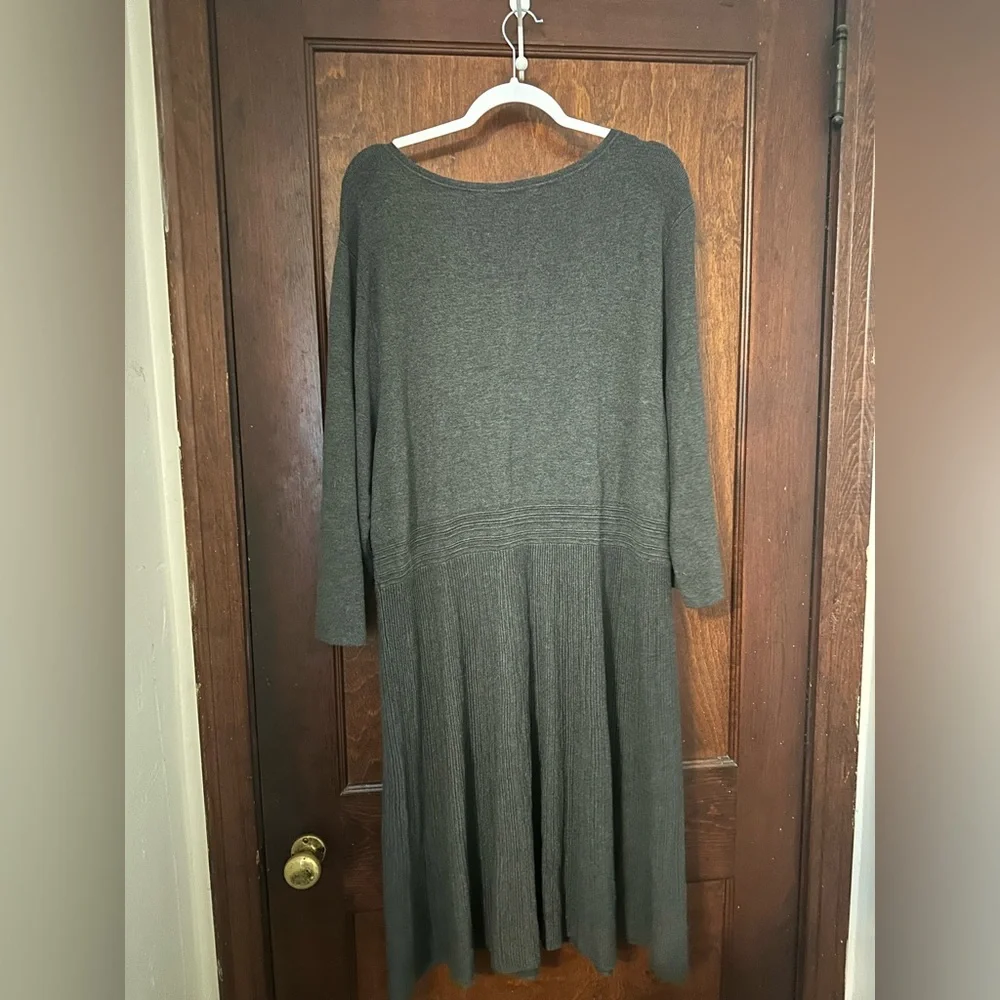 NWT Soft Surroundings Grey Knit Sweater Dress 2X - Picture 3 of 5